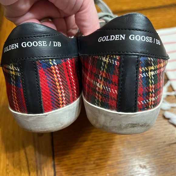Golden Goose Super Star Wool Red Plaid Sneakers, size 39. - Picture 3 of 8